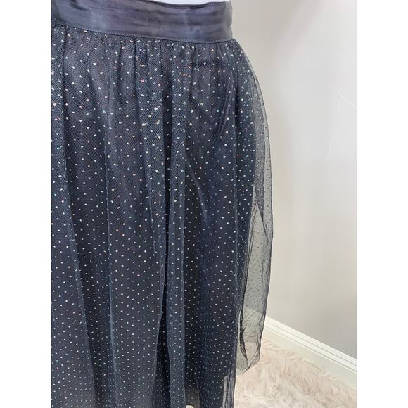 GUNNE SAX Skirt Winter Holiday Sparkle Glitter Dots Mesh Whimsy Goth Prom Indie - Picture 4 of 9